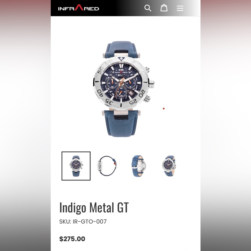 Brand New - Infrared brand Indigo Metal GT Men’s Watch (SKU: IR-GTO-007)